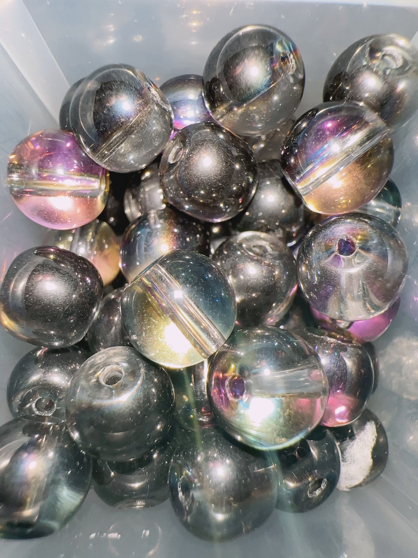 Glass Beads - Black/Grey