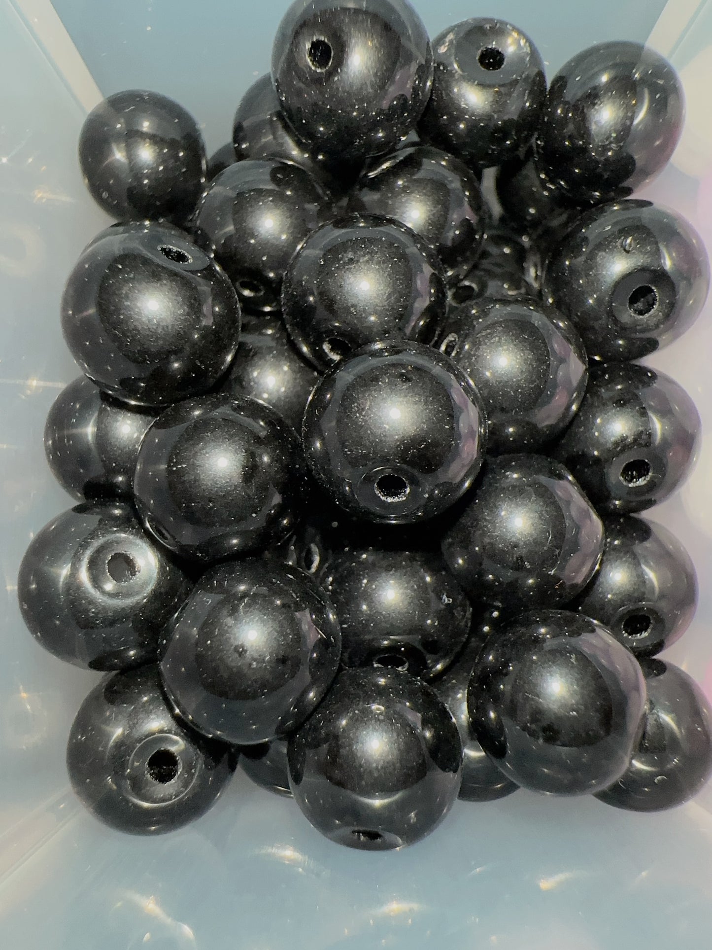 Glass Beads - Black/Grey