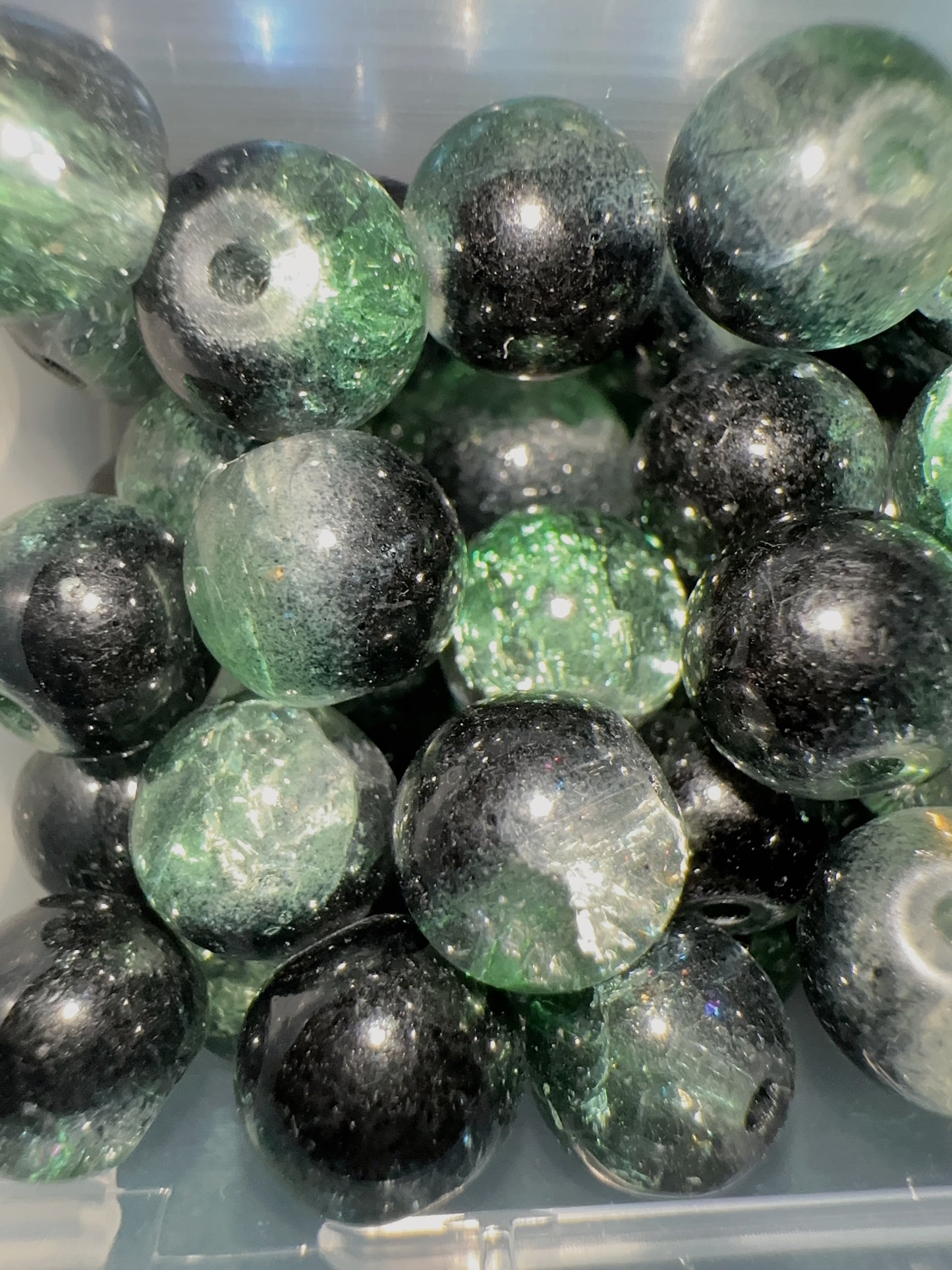 Glass Beads - Black/Grey