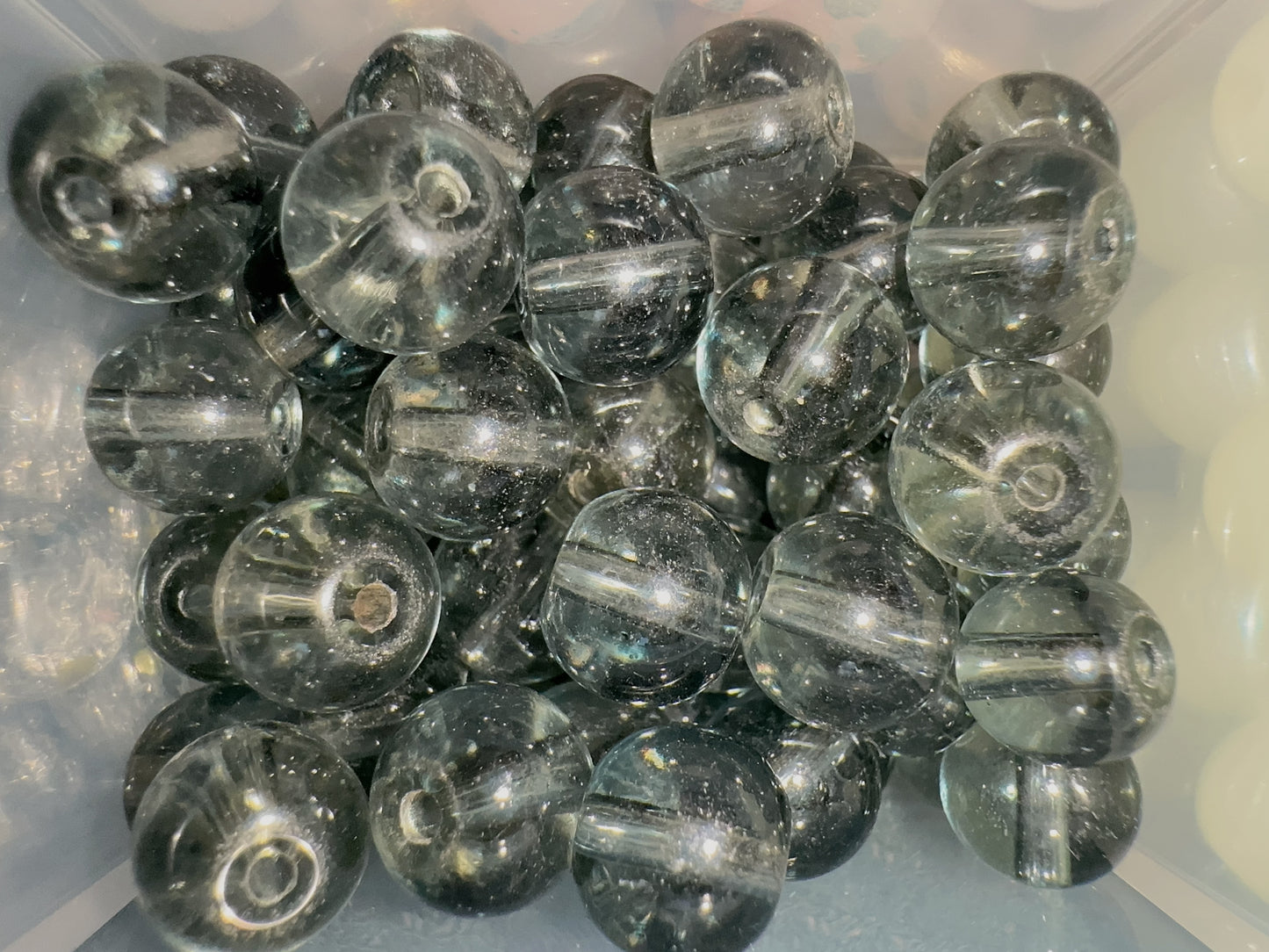 Glass Beads - Black/Grey