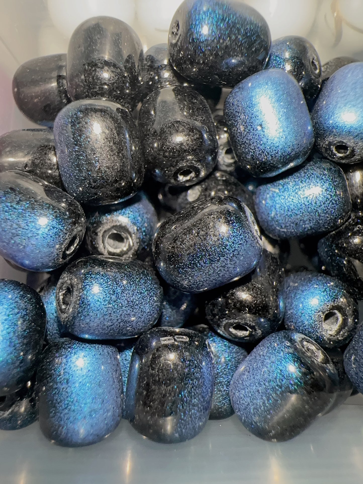 Glass Beads - Black/Grey